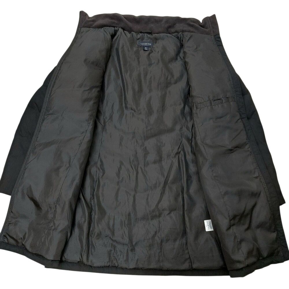 Lands End Womens Medium 10-12 Black Down Filled Puffer Coat Jacket Parka Winter - Picture 6 of 10